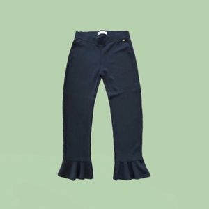 Zara Black Stretchy Ruffle Cropped Pants